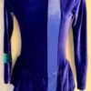 GK ICE FIGURE SKATE LgSLV ADULT SMALL PURPLE VELVET CONTRAST STRIPE DRESS Sz AS