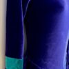 GK ICE FIGURE SKATE LgSLV ADULT SMALL PURPLE VELVET CONTRAST STRIPE DRESS Sz AS - Image 2