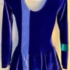 GK ICE FIGURE SKATE LgSLV ADULT SMALL PURPLE VELVET CONTRAST STRIPE DRESS Sz AS - Image 5