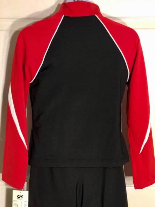 GK BLACK RED WHITE DRYTECH CHILD MEDIUM GYMNASTICS ATHLETES WARM UP JACKET Sz CM - Image 4