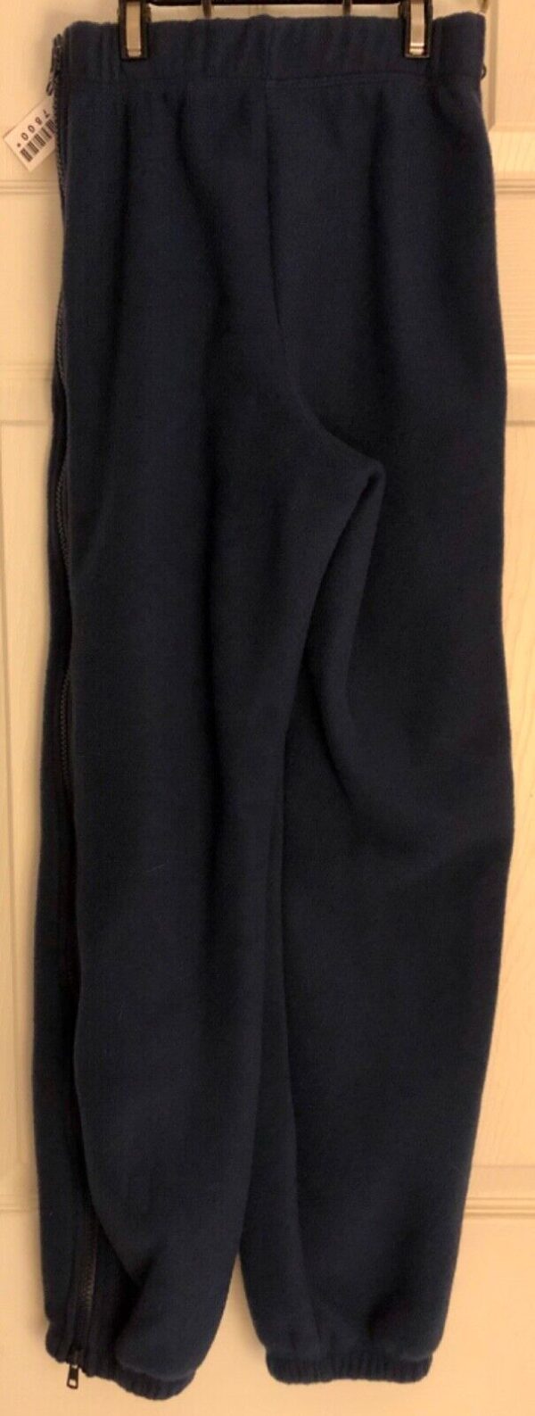 GK WARM UP CHILD LARGE NAVY POLYESTER FLEECE SIDE ZIP OFF ICE SKATE PANTS CL NWT - Image 4