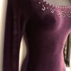 GK LgSLV LADIES SMALL EGGPLANT VELVET BLACK MESH JA GYMNAST DANCE LEOTARD Sz AS - Image 2