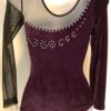 GK LgSLV LADIES SMALL EGGPLANT VELVET BLACK MESH JA GYMNAST DANCE LEOTARD Sz AS - Image 4