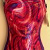 GK BLEEDING HEART LADIES X-SMALL FOIL PRINT PURPLE N/S GYMNASTS TANK LEOTARD AXS