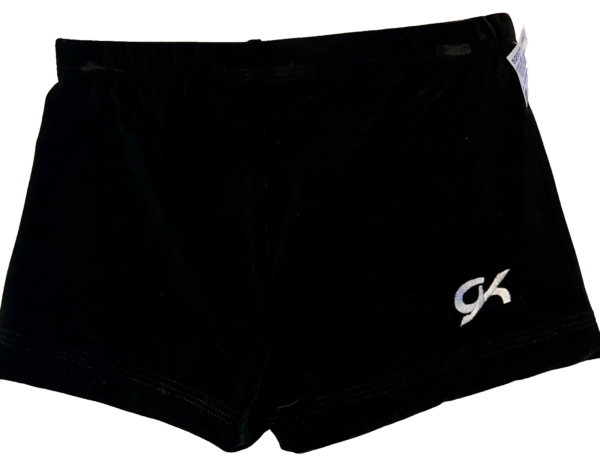 GK WORKOUT SHORTS ADULT SMALL MICRO MINI BLACK VELVET CHEER DANCE GYMNASTIC SZ S - Image 6