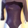 GK 3/4SLV ADULT SMALL PURPLE GLITTER VELVET MESH GYMNASTICS DANCE LEOTARD Sz AS