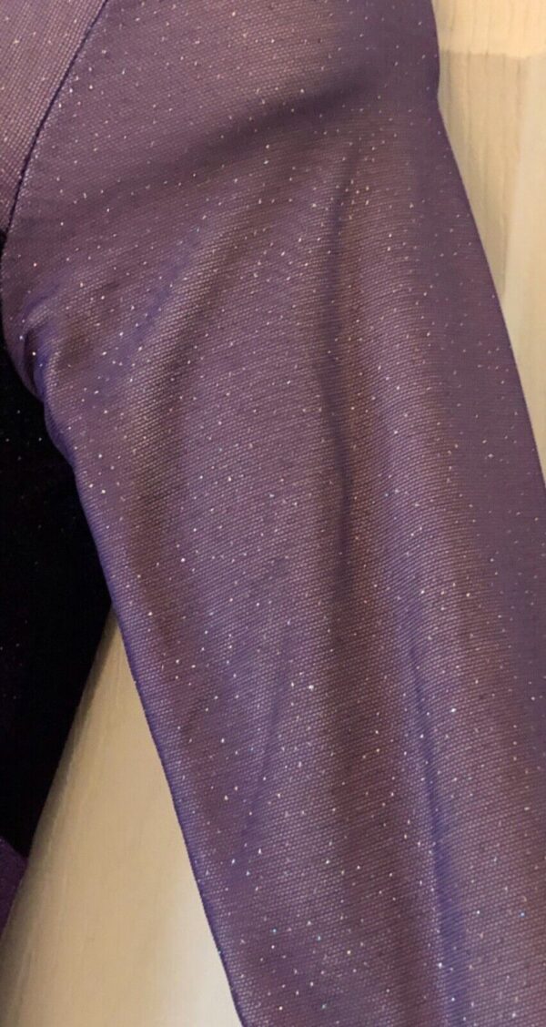 GK 3/4SLV ADULT SMALL PURPLE GLITTER VELVET MESH GYMNASTICS DANCE LEOTARD Sz AS - Image 7