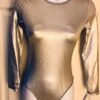 GK LONG SLEEVE LADIES SMALL SILVER METALLIC GYMNASTICS DANCE LEOTARD Sz AS NWT!