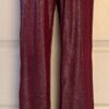 GK DANCE JAZZ PANTS CHILD SMALL PURPLE FOIL VELVET WAISTBAND HIP HUGGERS Sz CS
