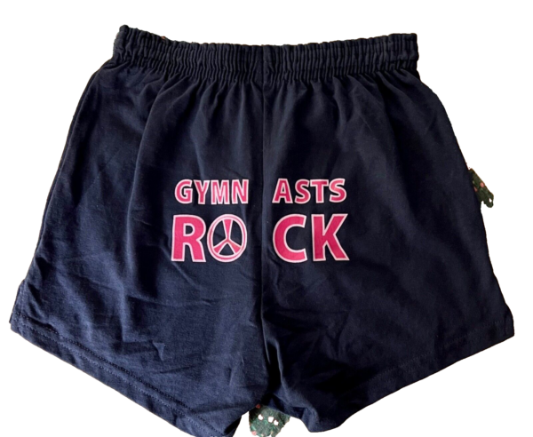 GK SOFFE "GYMNASTS ROCK" PRINT ADULT MEDIUM NAVY COTTON GRAPHICS BOXER SHORTS M