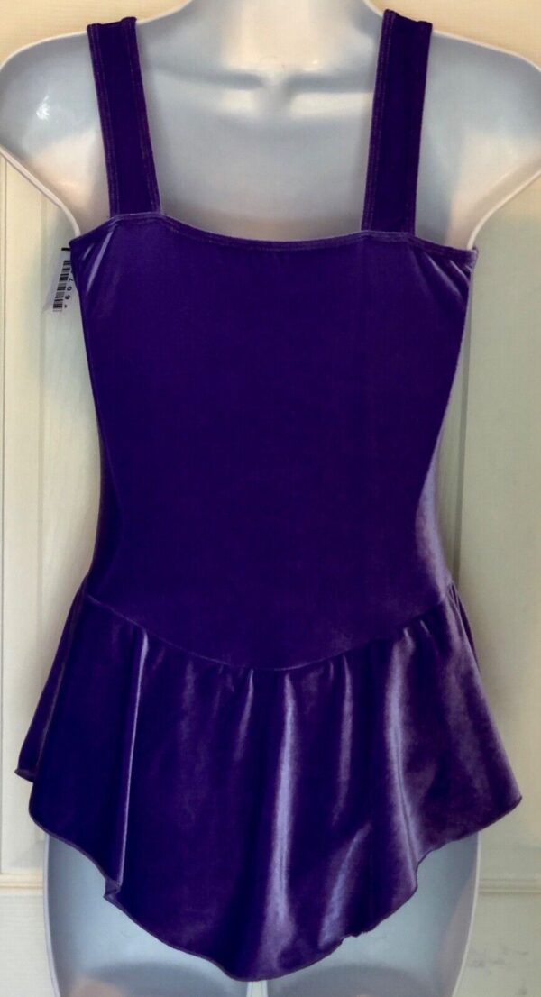 GK VINCA VELVET CAMI ADULT X-SMALL FOIL FLORAL PRINT FIGURE SKATE DRESS AXS NWT! - Image 2