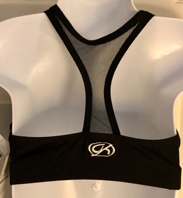 GK CHEER SPORT TOP CHILD MEDIUM BLACK SYLKTECH BLACK MESH CHEER DANCE CM NWT! - Image 2