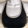 GK CHEER CROP TOP ADULT SMALL BLACK HALTER DRYTECH SIKVER MYSTIQUE TRIM AS NWT!