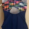 GK TANK LEOTARD ADULT X-LARGE VELVET PRINT NAVY NYLON/SPANDEX GYMNASTS DANCE AXL - Image 2
