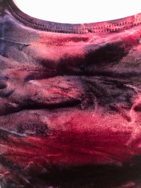 GK VELVET TIE-DYE PRINT ICE FIGURE SKATE LADIES SMALL SLVLS A-LINE DRESS  Sz AS - Image 2