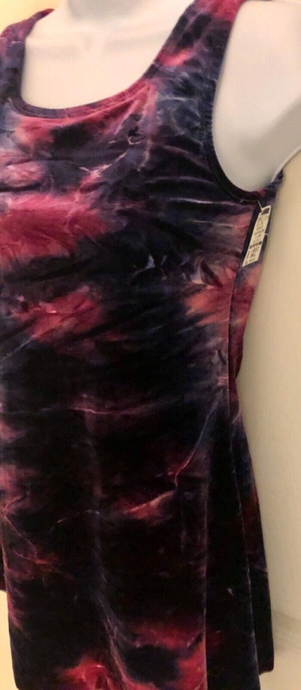 GK VELVET TIE-DYE PRINT ICE FIGURE SKATE LADIES SMALL SLVLS A-LINE DRESS  Sz AS - Image 5