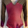 GK LgSLV LADIES SMALL PINK FOIL BLACK GLITTER MESH GYMNASTS DANCE LEOTARD Sz AS - Image 7