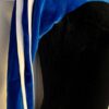 GK LgSLV LADIES SMALL ROYAL & BLACK VELVET WHITE GYMNASTICS DANCE LEOTARD Sz AS - Image 2