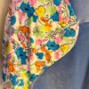 GK ICE SKATE LgSLV ADULT SMALL BLUE VELVET ASYMMETRIC FLORAL PRINT DRESS Sz AS - Image 2
