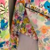 GK ICE SKATE LgSLV ADULT SMALL BLUE VELVET ASYMMETRIC FLORAL PRINT DRESS Sz AS - Image 5