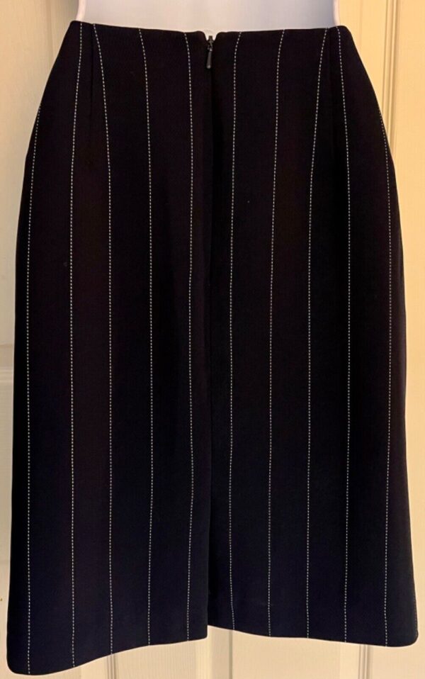 ALIA LADIES SIZE 12 BLACK PINSTRIPE POLY/RAYON PENCIL STRAIGHT SKIRT Sz 12 EUC! - Image 4