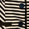 SUNNY LEIGH WOMENS SMALL BLACK WHITE STRIPED FITTED STRETCH BLAZER JACKET Sz S - Image 2