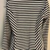 SUNNY LEIGH WOMENS SMALL BLACK WHITE STRIPED FITTED STRETCH BLAZER JACKET Sz S - Image 3