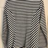 SUNNY LEIGH WOMENS SMALL BLACK WHITE STRIPED FITTED STRETCH BLAZER JACKET Sz S - Image 5