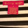 SUNNY LEIGH WOMENS SMALL BLACK WHITE STRIPED FITTED STRETCH BLAZER JACKET Sz S - Image 6
