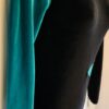 GK LgSLV ADULT SMALL CYPRESS & BLACK SMOOTH VELVET GYMNASTIC DANCE LEOTARD Sz AS - Image 2