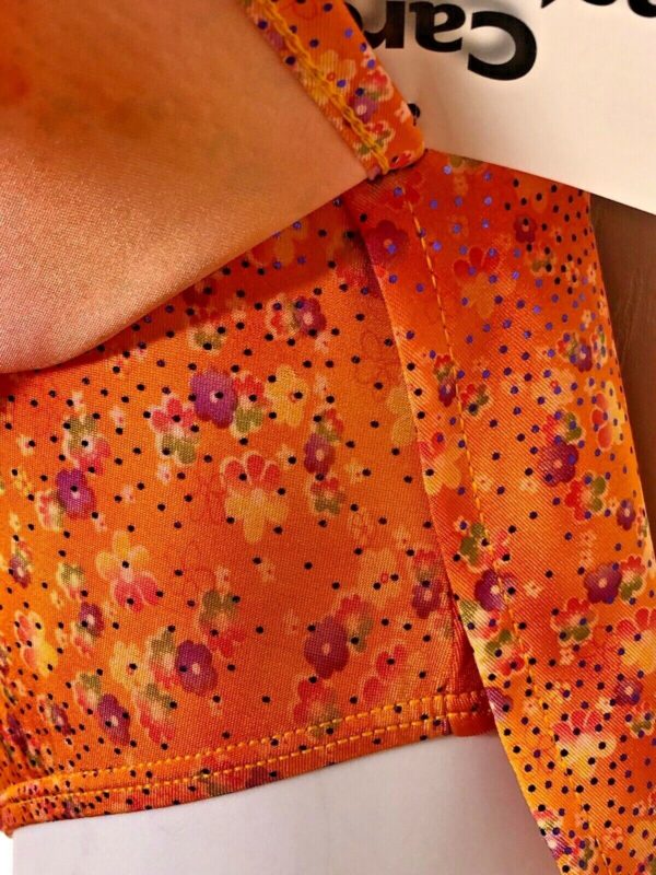 GK ELITE ORANGE FLORAL BEAD PRINT CAMISOLE ICE SKATE DRESS AXS - Image 4