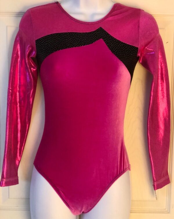 GK LgSLV BERRY VELVET ADULT X-SMALL BERRY MYSTIQUE GYMNASTIC DANCE LEOTARD AXS