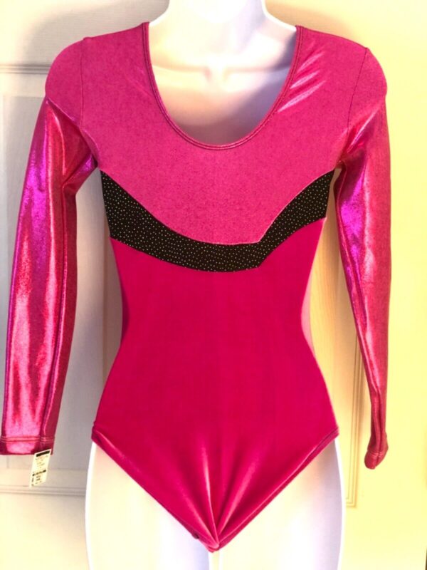 GK LgSLV BERRY VELVET ADULT X-SMALL BERRY MYSTIQUE GYMNASTIC DANCE LEOTARD AXS - Image 4