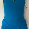 GK BLUE MATTE TRICOT ICE FIGURE SKATE CHILD LARGE SSLV V-NECK DRESS Sz CL NWT!