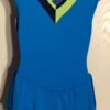 GK BLUE MATTE TRICOT ICE FIGURE SKATE CHILD LARGE SSLV V-NECK DRESS Sz CL NWT! - Image 2