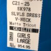 GK BLUE MATTE TRICOT ICE FIGURE SKATE CHILD LARGE SSLV V-NECK DRESS Sz CL NWT! - Image 5