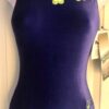 GK PURPLE VELVET ADULT X-SMALL FOIL TRIM FLORAL APP GYMNAST TANK LEOTARD Sz AXS