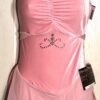 GK ICE FIGURE SKATE ADULT SMALL PINK VELVET CAMISOLE SHIRRED JA DRESSS AS NWT!
