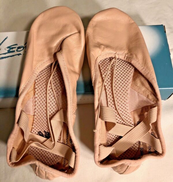 LEO'S Arabesque LEATHER BALLET Shoes Adult 7.5 Ballet Pink Sz 7.5 NEW IN BOX! - Image 2