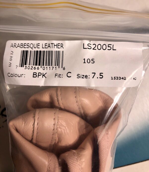 LEO'S Arabesque LEATHER BALLET Shoes Adult 7.5 Ballet Pink Sz 7.5 NEW IN BOX! - Image 4