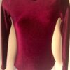 GK Elite BURGUNDY SPARKLE VELVET LgS GYMNASTIC DANCE LEOTARD AS