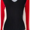 GK LgS BLACK RED VELVET LADIES SMALL WHITE SHIMMER GYMNASTICS DANCE LEOTARD AS - Image 3
