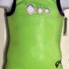 GK GREEN CHILD X-SMALL FOIL CATERPILLAR ACCENT GYMNASTICS DANCE TANK LEOTARD XS
