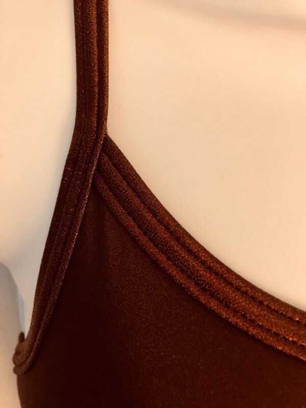 GK ELITE DANCE LADIES SMALL BROWN SYLKTECH CAMISOLE JAZZ BALLET LEOTARD Sz AS - Image 2