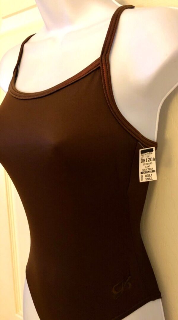 GK ELITE DANCE LADIES SMALL BROWN SYLKTECH CAMISOLE JAZZ BALLET LEOTARD Sz AS - Image 4