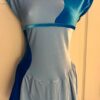 GK FIGURE SKATE ADULT SMALL CAP SLV 2-TONE BLUE VELVET SWIRL STYLE DRESS Sz AS