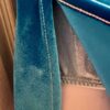 GK FIGURE SKATE ADULT SMALL CAP SLV 2-TONE BLUE VELVET SWIRL STYLE DRESS Sz AS - Image 4