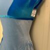 GK FIGURE SKATE ADULT SMALL CAP SLV 2-TONE BLUE VELVET SWIRL STYLE DRESS Sz AS - Image 5