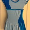 GK FIGURE SKATE ADULT SMALL CAP SLV 2-TONE BLUE VELVET SWIRL STYLE DRESS Sz AS - Image 6
