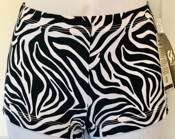 GK ZEBRA STRIPE GIRLS LARGE MICRO MINI WORKOUT N/S CHEER DANCE GYM SHORTS Sz CL